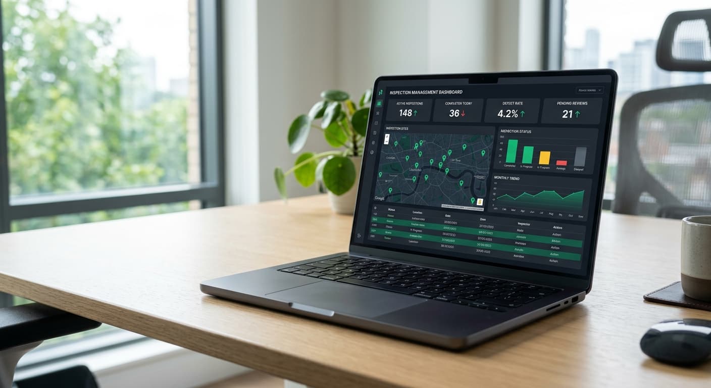 InspectCore dashboard on a MacBook