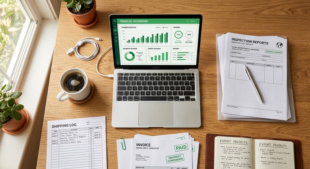 Organized export and payment tracking