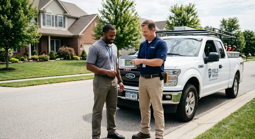 Inspectors collaborating in the field