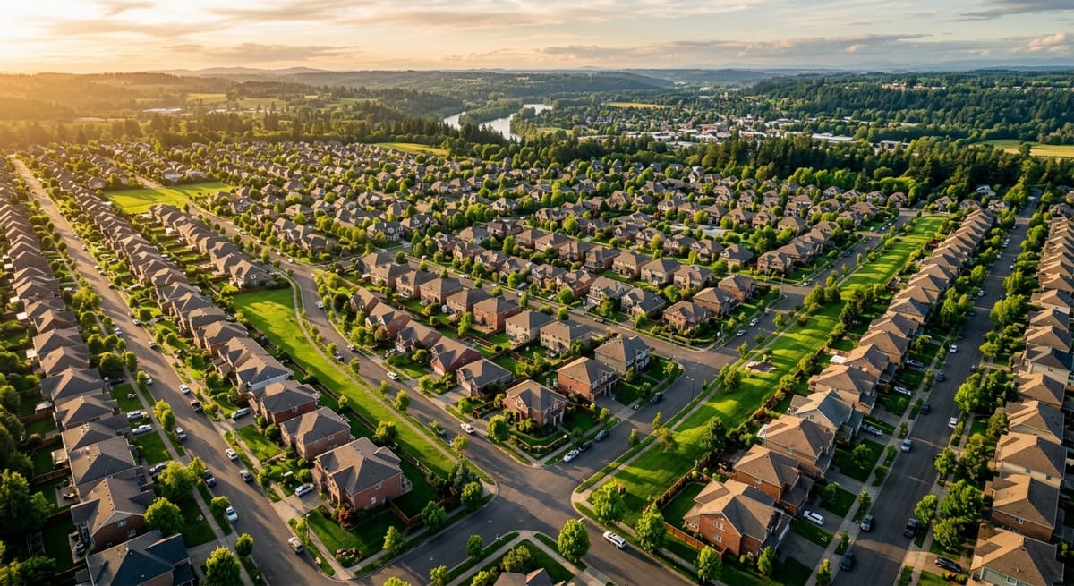 Aerial view of neighborhoods InspectCore manages